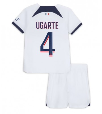 Paris Saint-Germain Manuel Ugarte #4 Segunda Equipación Niños 2023-24 Manga Corta (+ Pantalones cortos)